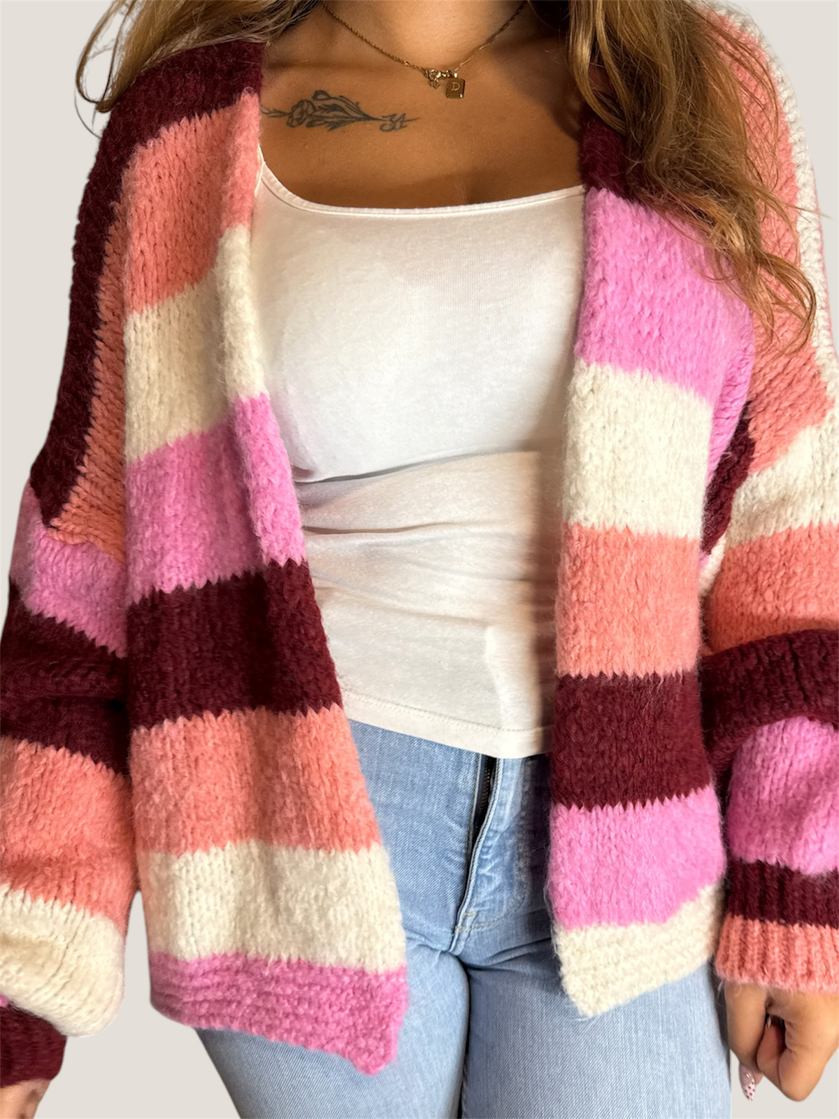 Color Pop Strickjacke Berry Mix