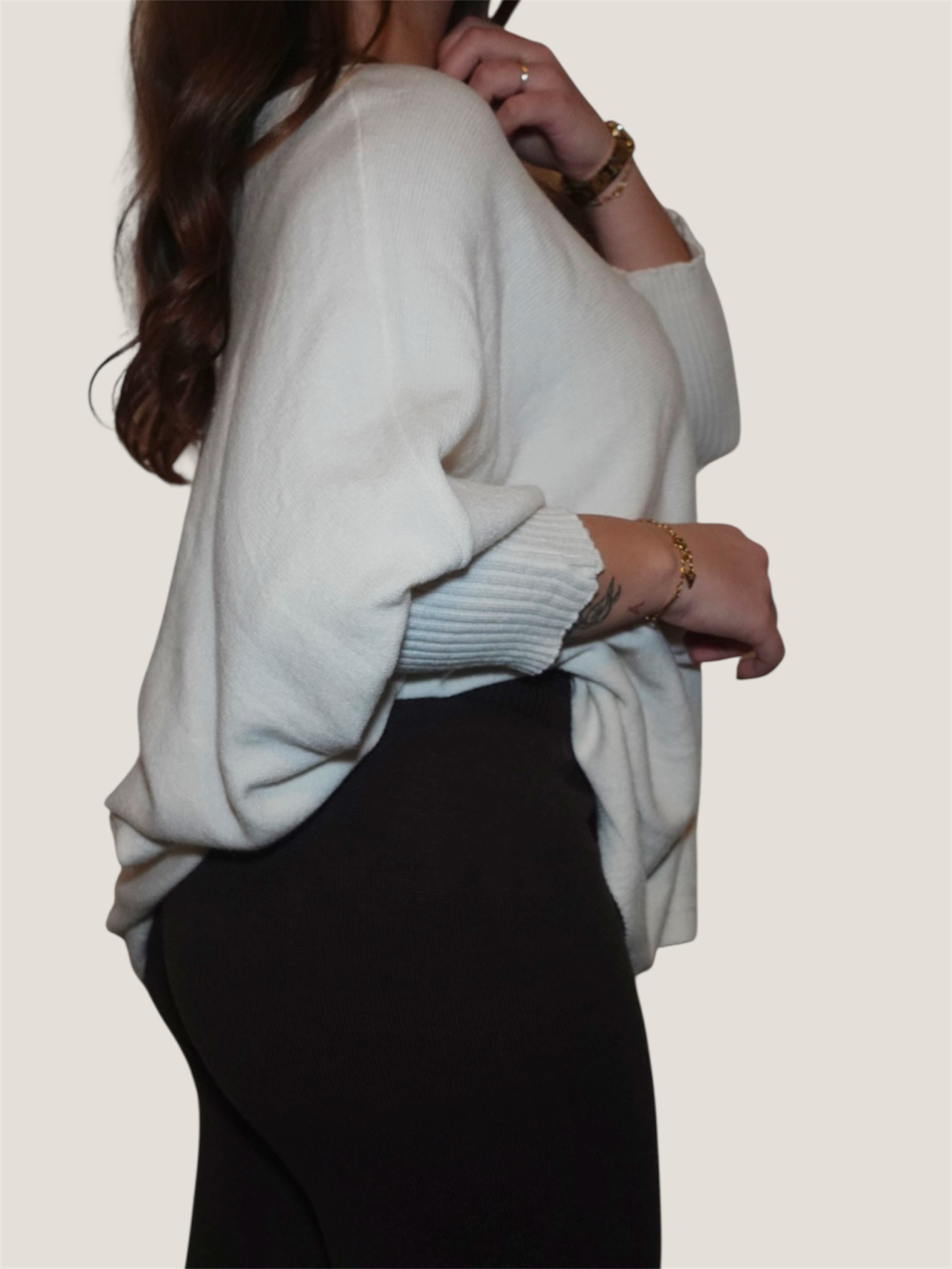 Dreamy Flow Pullover Cremeweiß