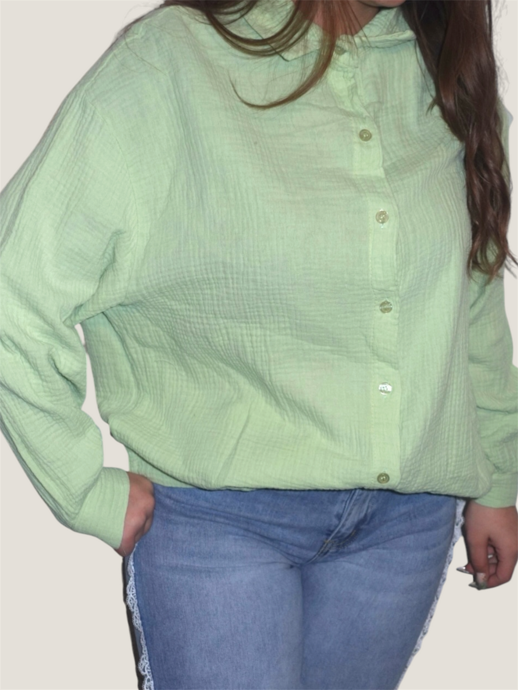 Dreamy Soft Musselin Bluse Grün