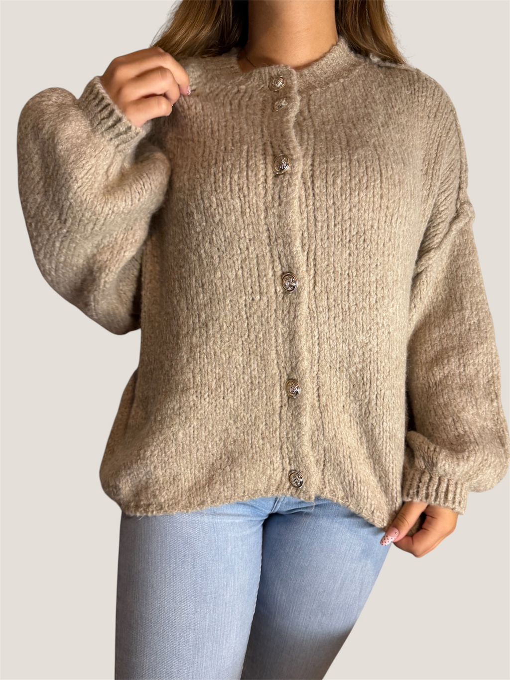 Golden Muse Strickjacke Taupe