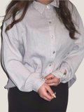 Dreamy Soft Musselin Bluse Grau/Beige