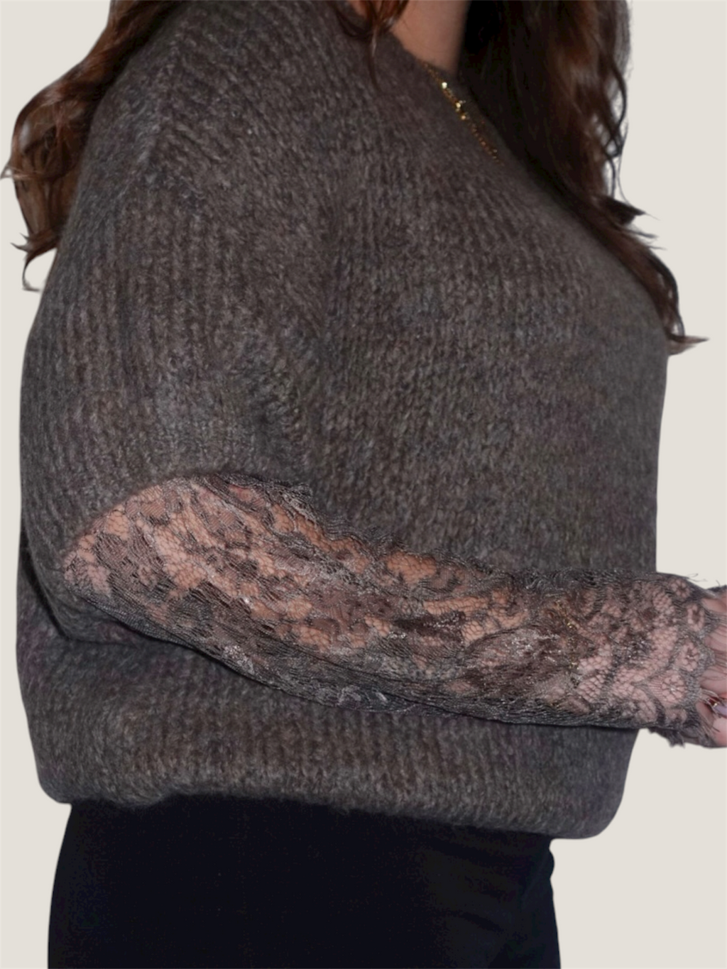 Lace Whisper Pullover Mokka