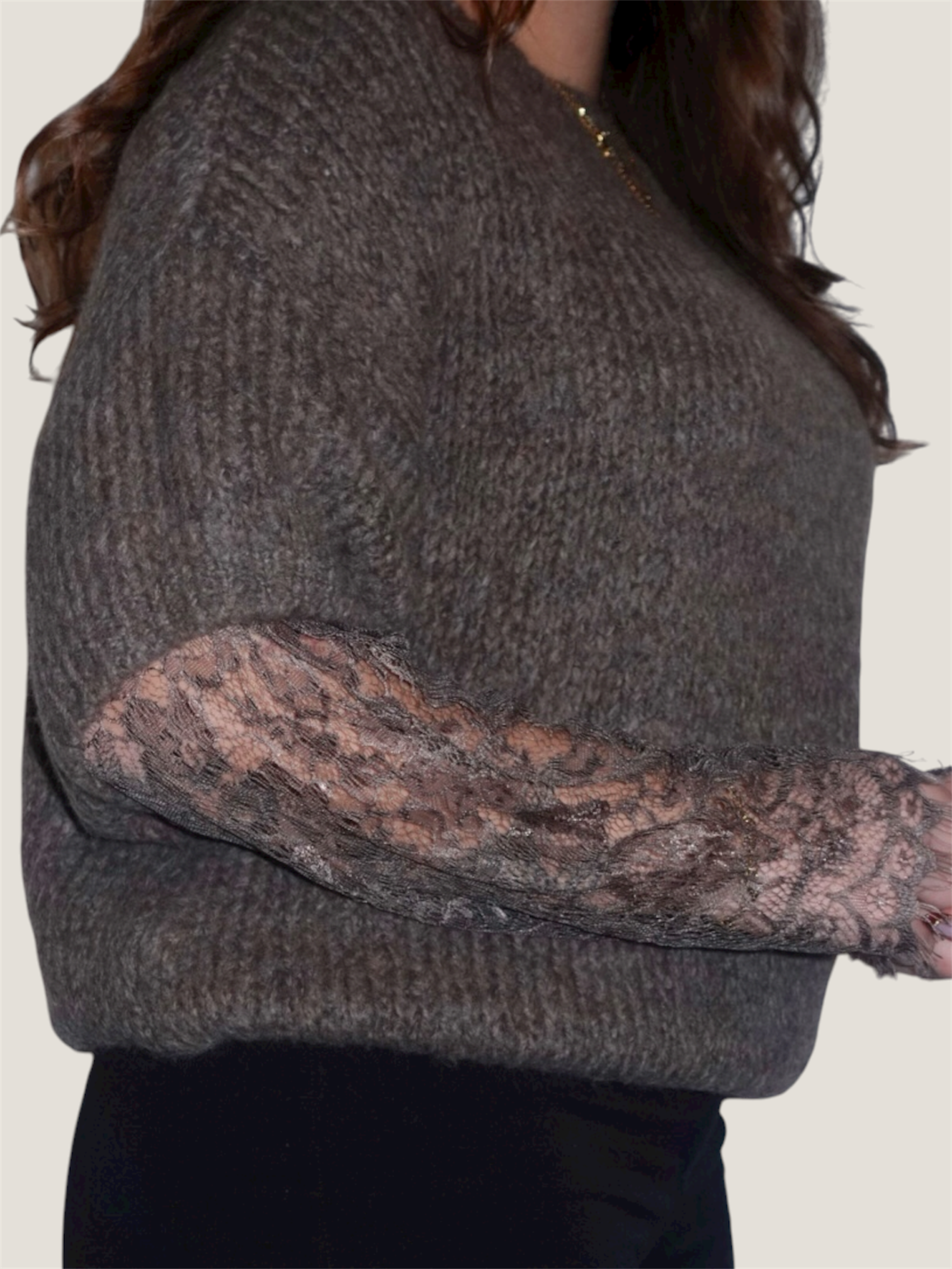 Lace Whisper Pullover Mokka