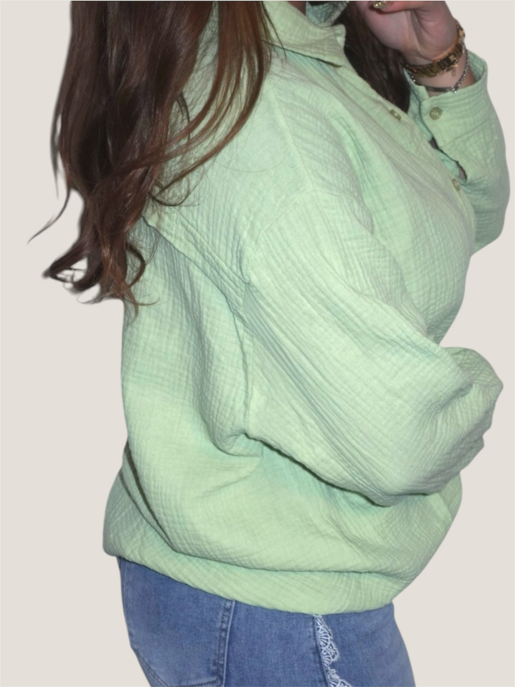Dreamy Soft Musselin Bluse Grün