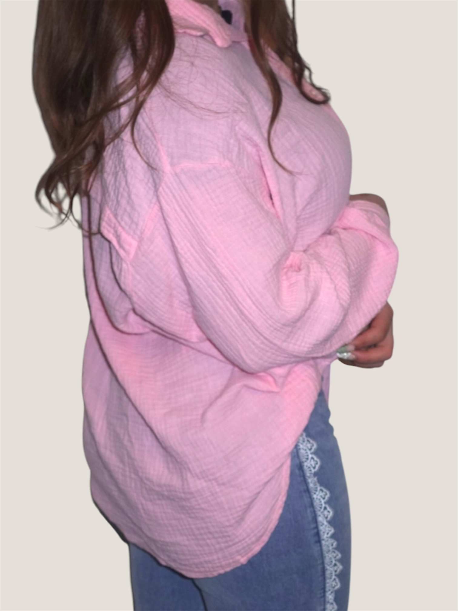 Dreamy Soft Musselin Bluse Rosa