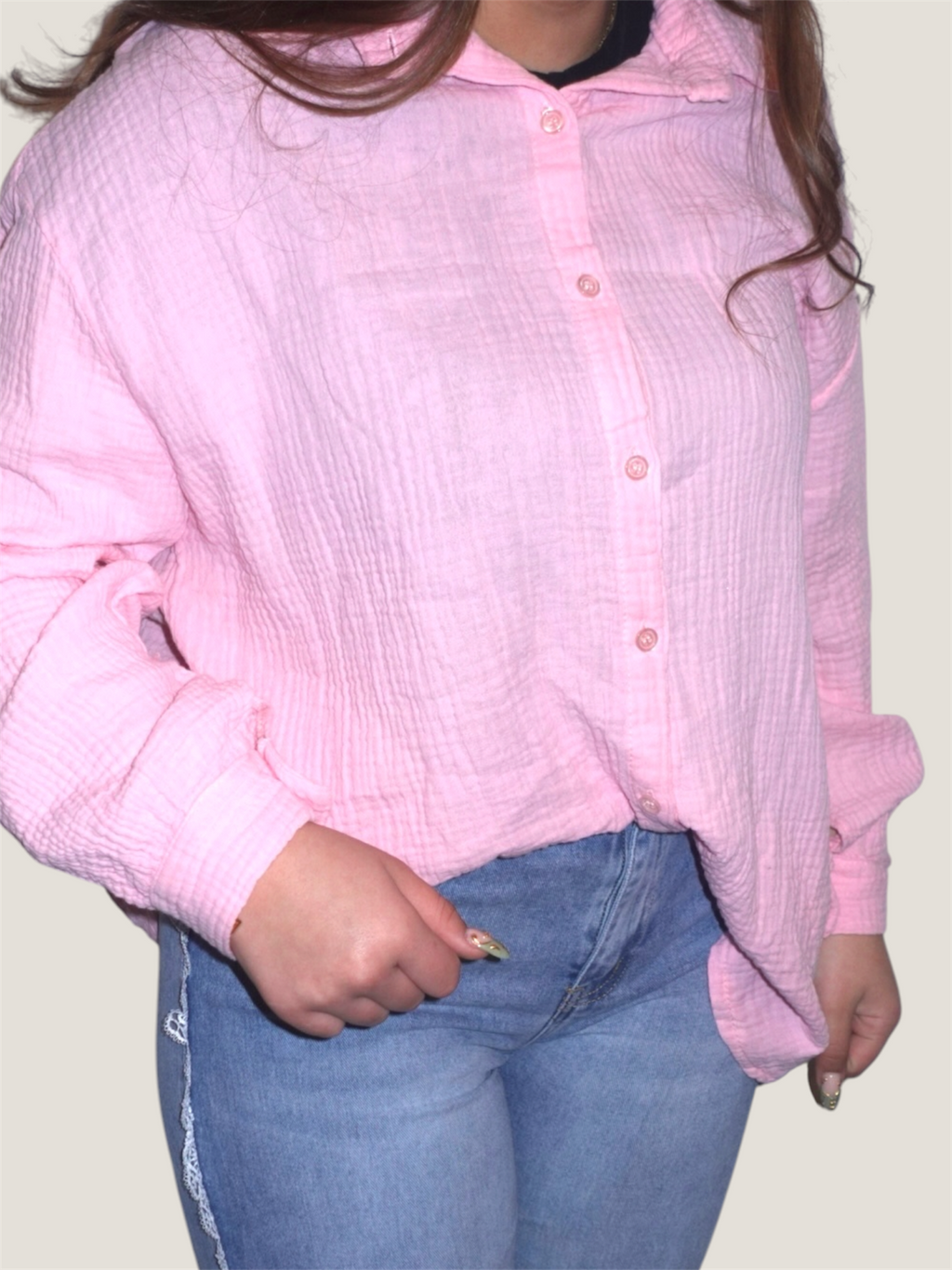 Dreamy Soft Musselin Bluse Rosa