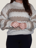 Cozy Stripe Pullover Beige/Creme