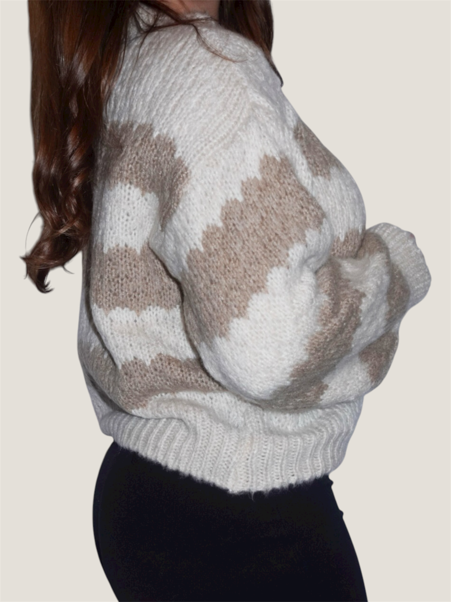 Cozy Stripe Pullover Beige/Creme
