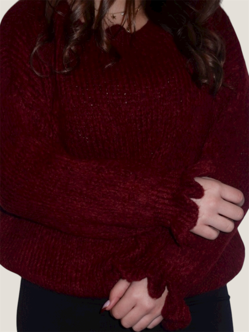 Velvet Glow Pullover Bordeaux