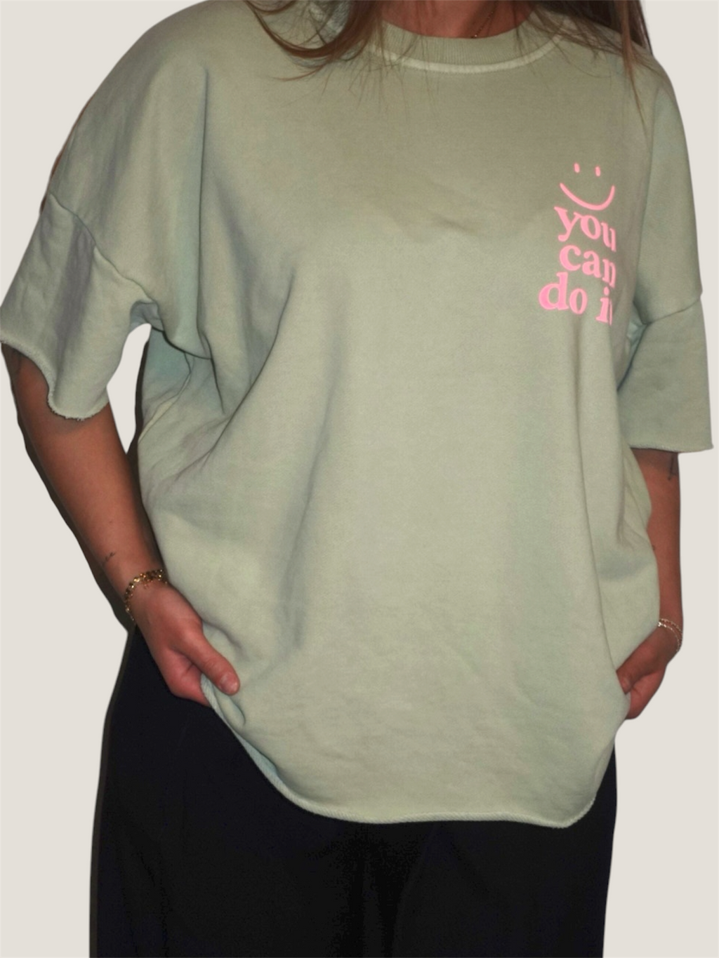 Good Vibes Statement T-Shirt Grün