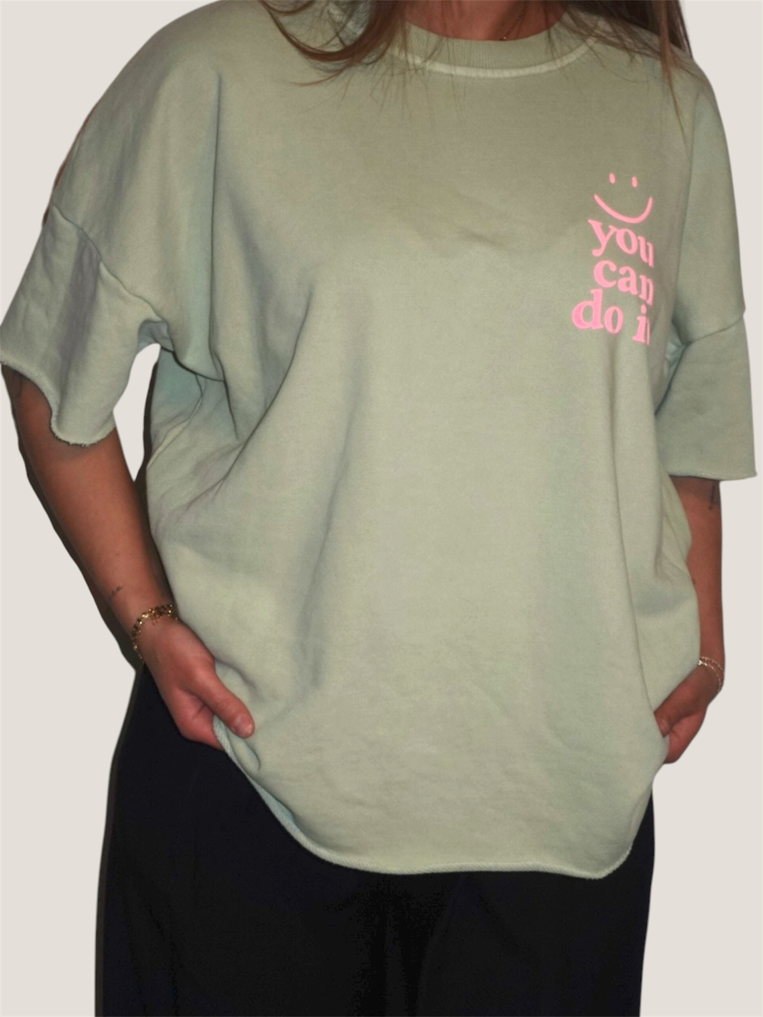 Good Vibes Statement T-Shirt Grün