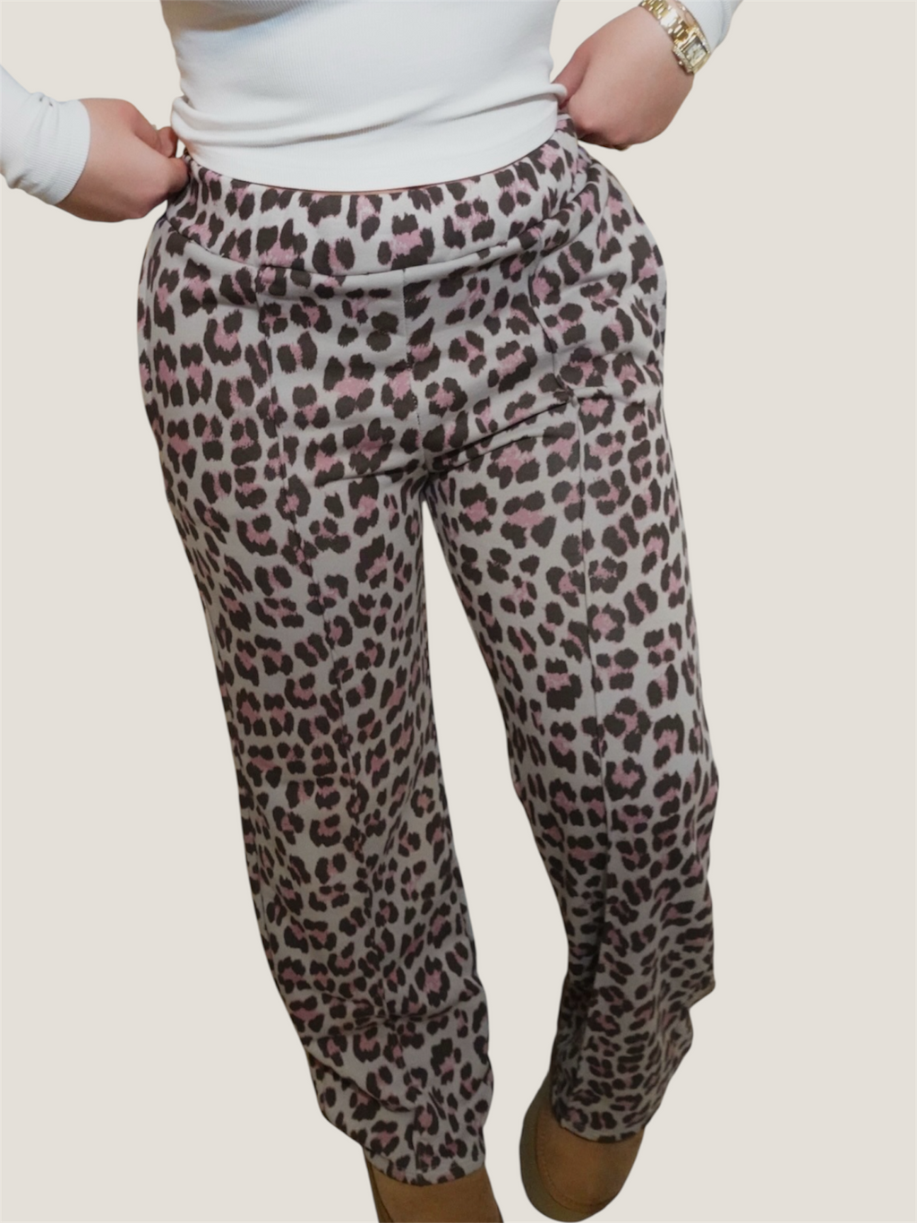 Cozy Wild Pants Grau-Beige/Rosa